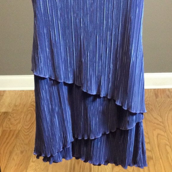 10 Connected Apparel periwinkle blue pleat ruffle dress - Picture 7 of 16
